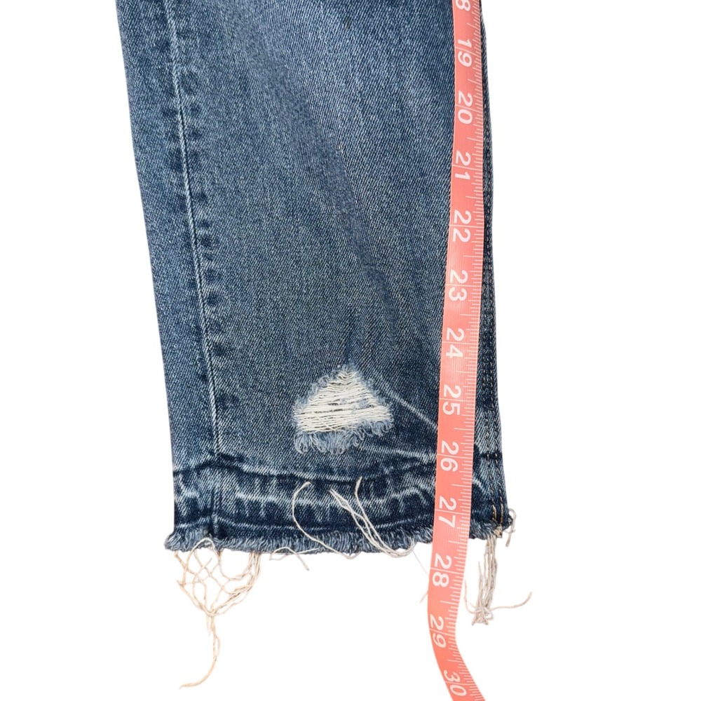 American Eagle Distressed Ripped Mom Jeans Women's Size 4 Button Fly - Picture 3 of 12